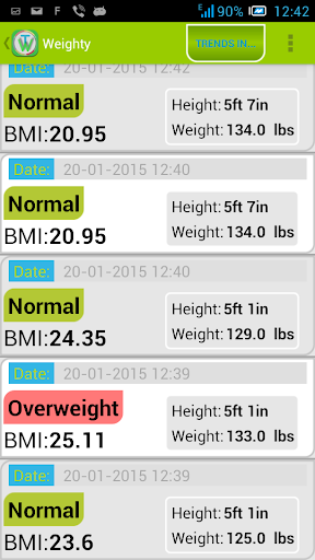 Weighty: Track your weight Screen 3