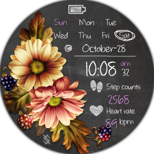 BFF88- Blackboard Art Flower