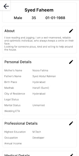 The Nikah Matrimony Screen 2
