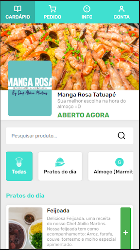 Android application MangaRosa Tatuapé-SP screenshort