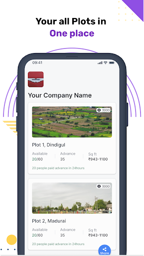 Android application BookMyPlots screenshort