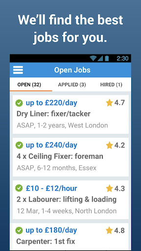UK Construction Jobs - JOBHAWK Screen 2