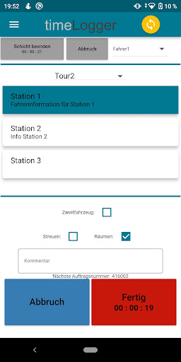 timeLogger - Winterdienst Screen 2