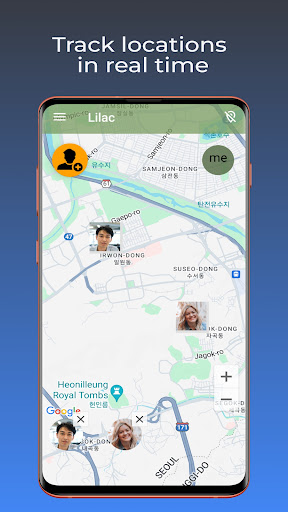 Android application Lilac Location Sharing screenshort