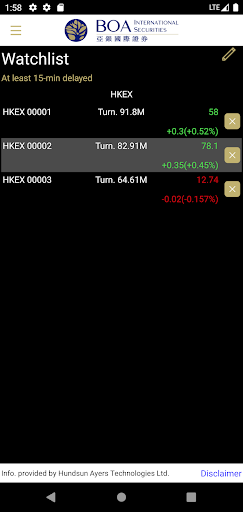 Android application BOAISL screenshort