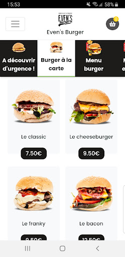 Evens burger Screen 2