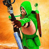 Superhero Green Arrow- Battle of arrows shoot war icon