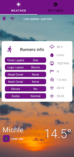 Android application RunWeather screenshort