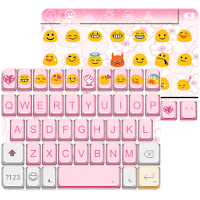 Retro Pink Emoji Keyboard Skin