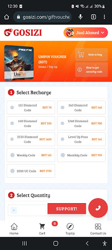 Gosizi: Diamond Top Up Shop Screen 3