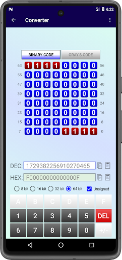 Calculator HEX/DEC/BIN/Text Screenshot