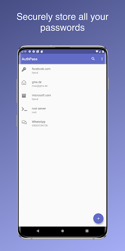 Android application AuthPass - Dev screenshort