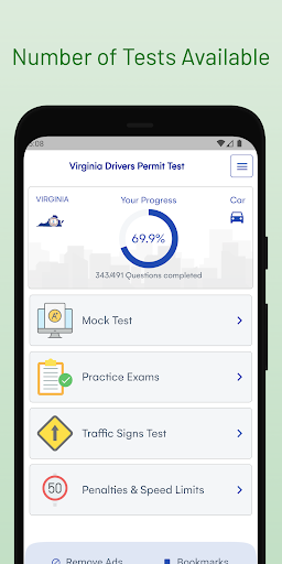 Virginia DMV Permit Test Guide Screen 3