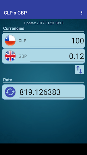 Android application Chile Peso x British Pound screenshort