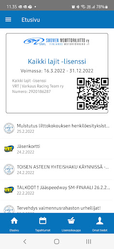 Android application MOTTI Suomen Moottoriliitto ry screenshort