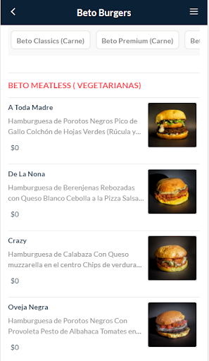 Beto Burgers Screen 3