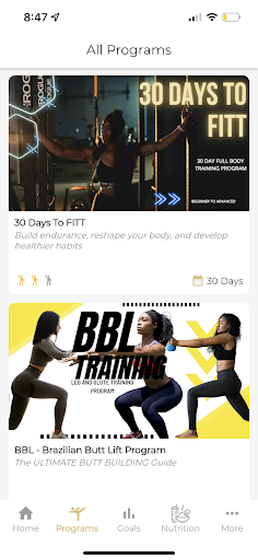 Android application FITT Elite screenshort