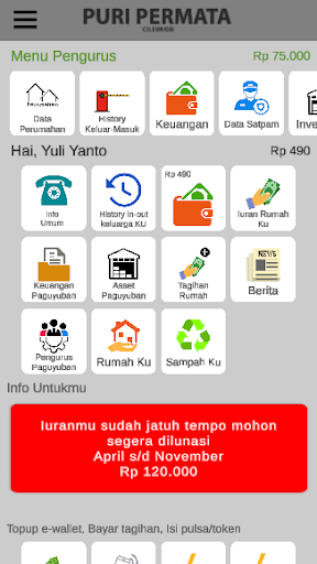 Android application Perumahan RT screenshort