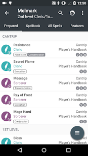5th Edition Spellbook Screenshot