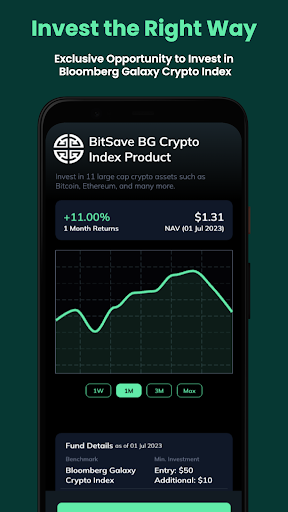 Android application BitSave: Crypto Index SIP screenshort