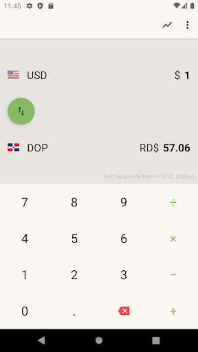 Android application US Dollar to Dominican Peso screenshort