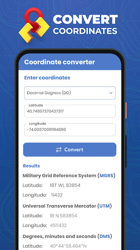 Android application Coordinates Converter: GPS Map screenshort