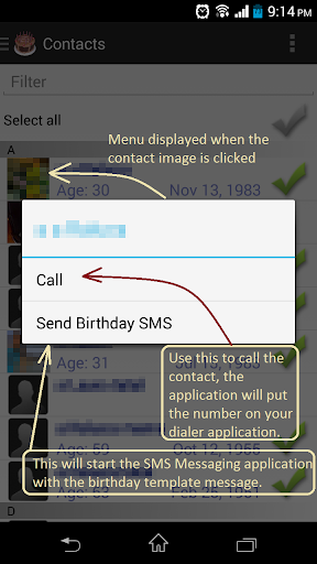 Android application Birthday Reminder Generator screenshort