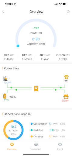 Android application Sunsynk Connect screenshort
