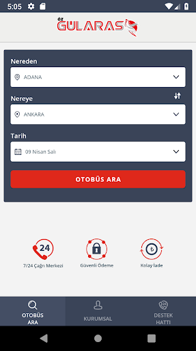 Android application Öz Gülaras Turizm screenshort