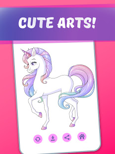 Rainbow Unicorns Coloring Book by Numbers 1.1 screenshots 10