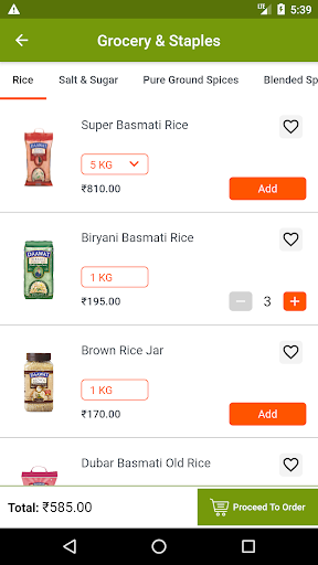 MyHome Grocery Screen 2