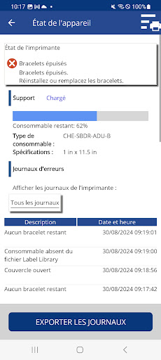Aperçu de l'application