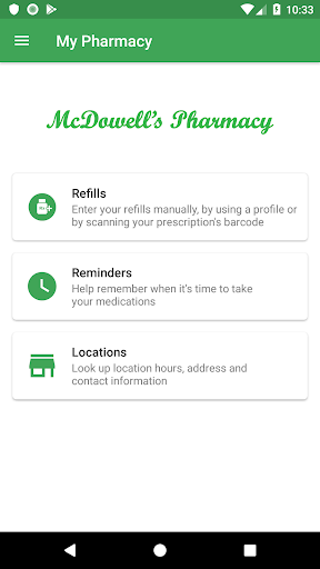 Android application McDowell's Pharmacy screenshort