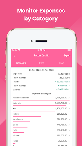 Sepran: Expense Manager Screen 2