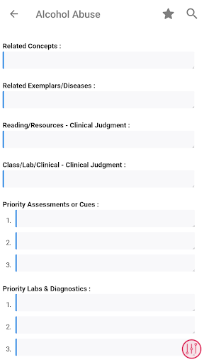 Screenshot of NurseThink® NoteBook