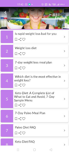 Android application How to lose weight in 7 days screenshort
