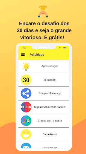 Android application Felicidade - Desafio 30 dias screenshort