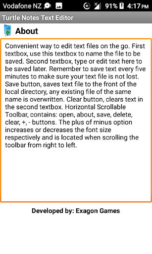 Turtle Text Notes Editor Screen 2