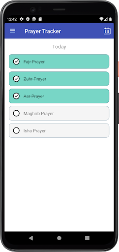 Android application Prayer Tracking screenshort