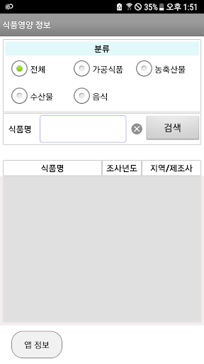 식품영양 정보 Screen 2