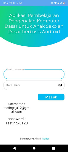 Android application Pengenalan Komputer Dasar screenshort