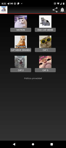 Android application Huh cat Sticker screenshort