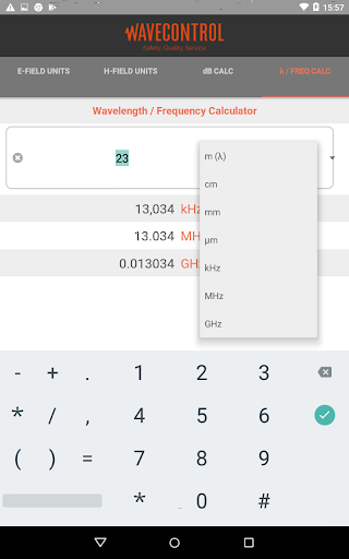 EMF Calculator Screen 2