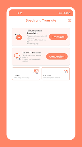 Android application Speak and Translate Languages screenshort