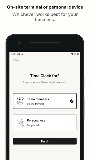 Android application Timble Time Clock screenshort