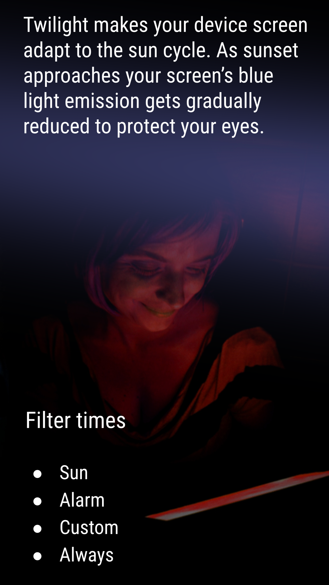Android application Twilight: Blue light filter screenshort