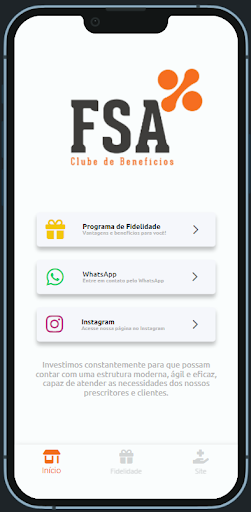 Android application FSA Clube de Benefícios screenshort