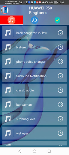 Android application HUAWEI P50 Ringtones screenshort