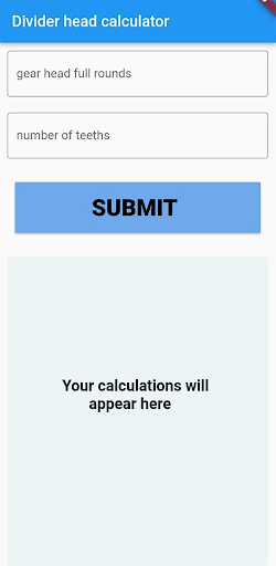 Dividing Head Calculator Screen 3