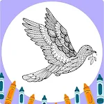 Cover Image of डाउनलोड Flying Dove Mandala Coloring  APK
